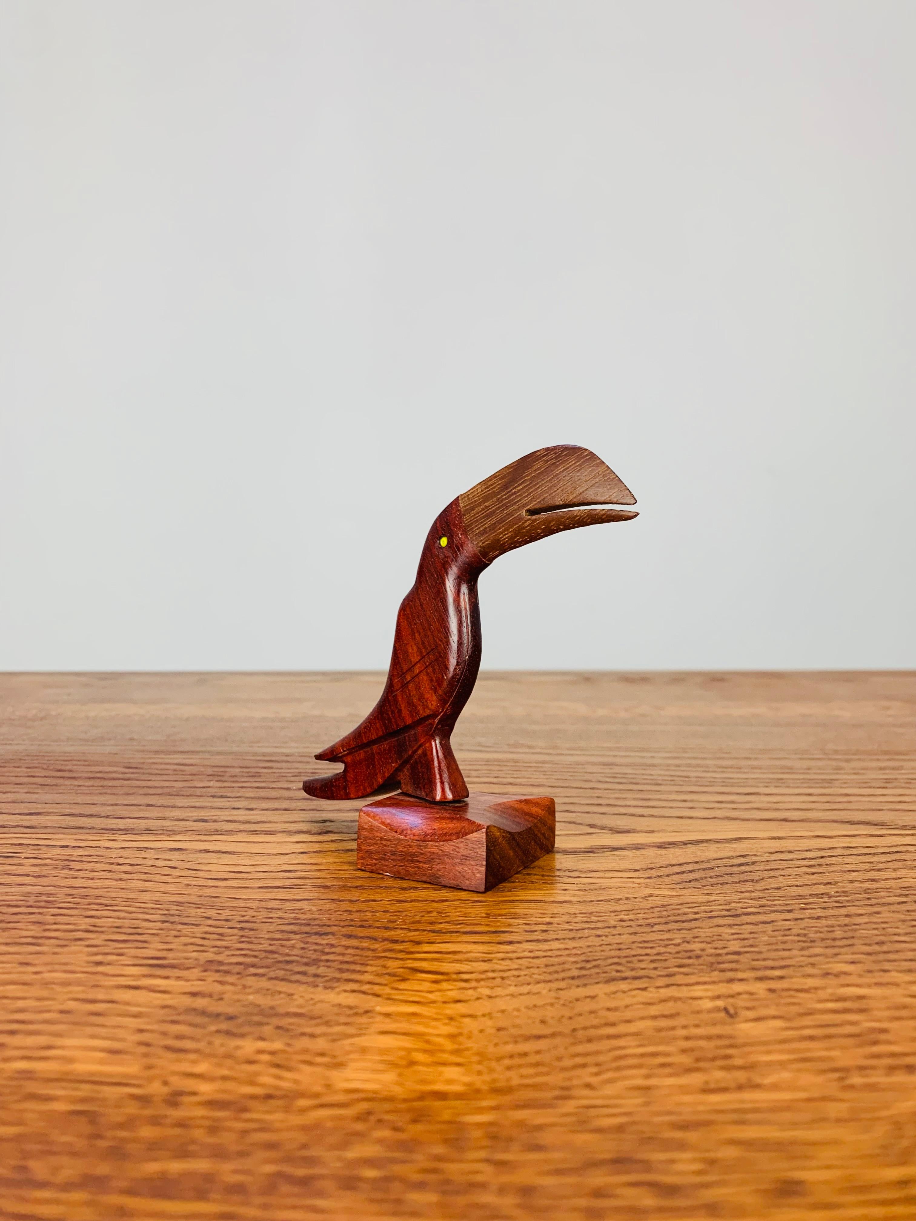 Unknown Toucan sculpture, exotic wood, circa 1970 For Sale