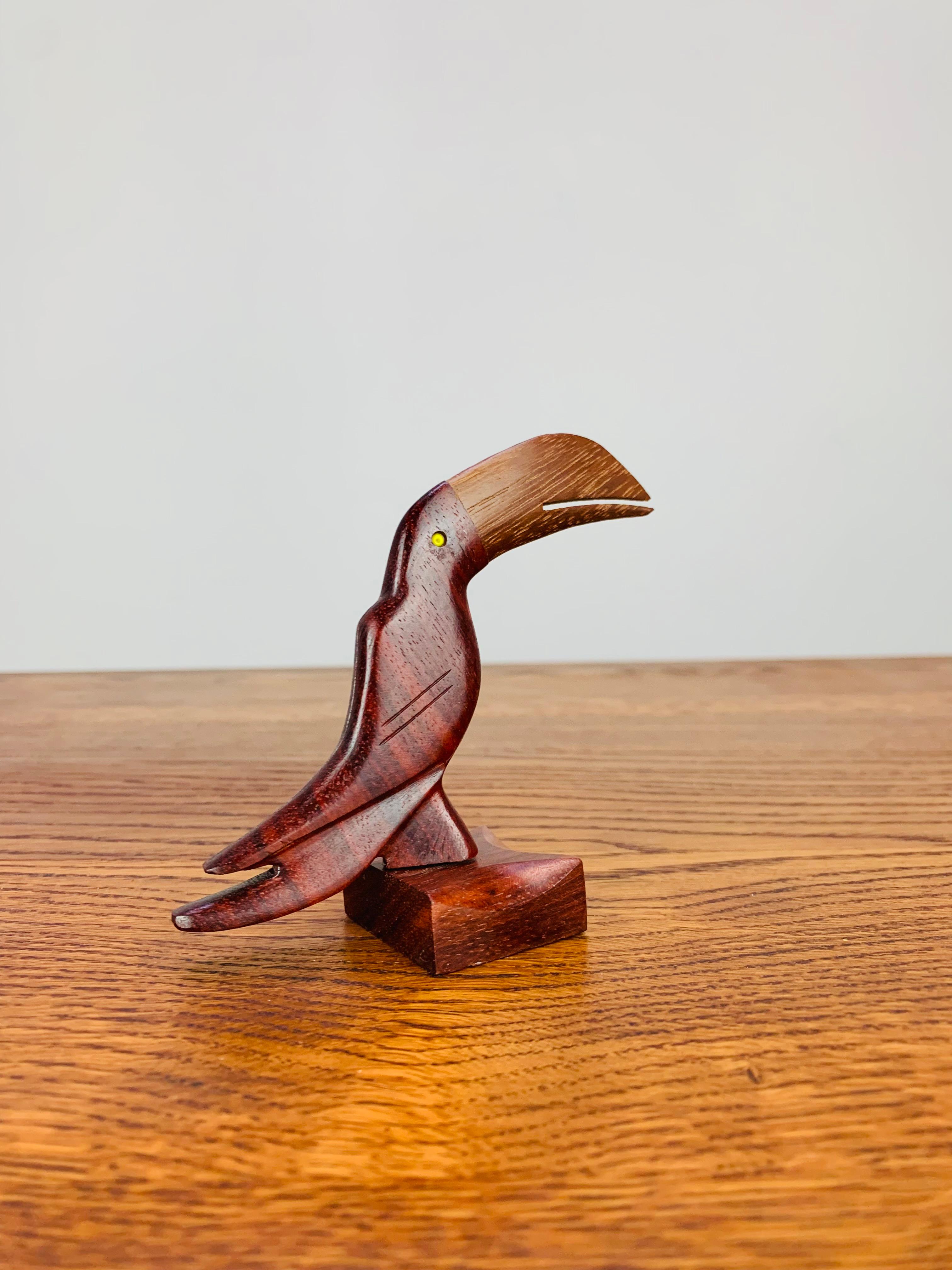 Toucan sculpture, exotic wood, circa 1970 In Good Condition For Sale In BELFORT, FR