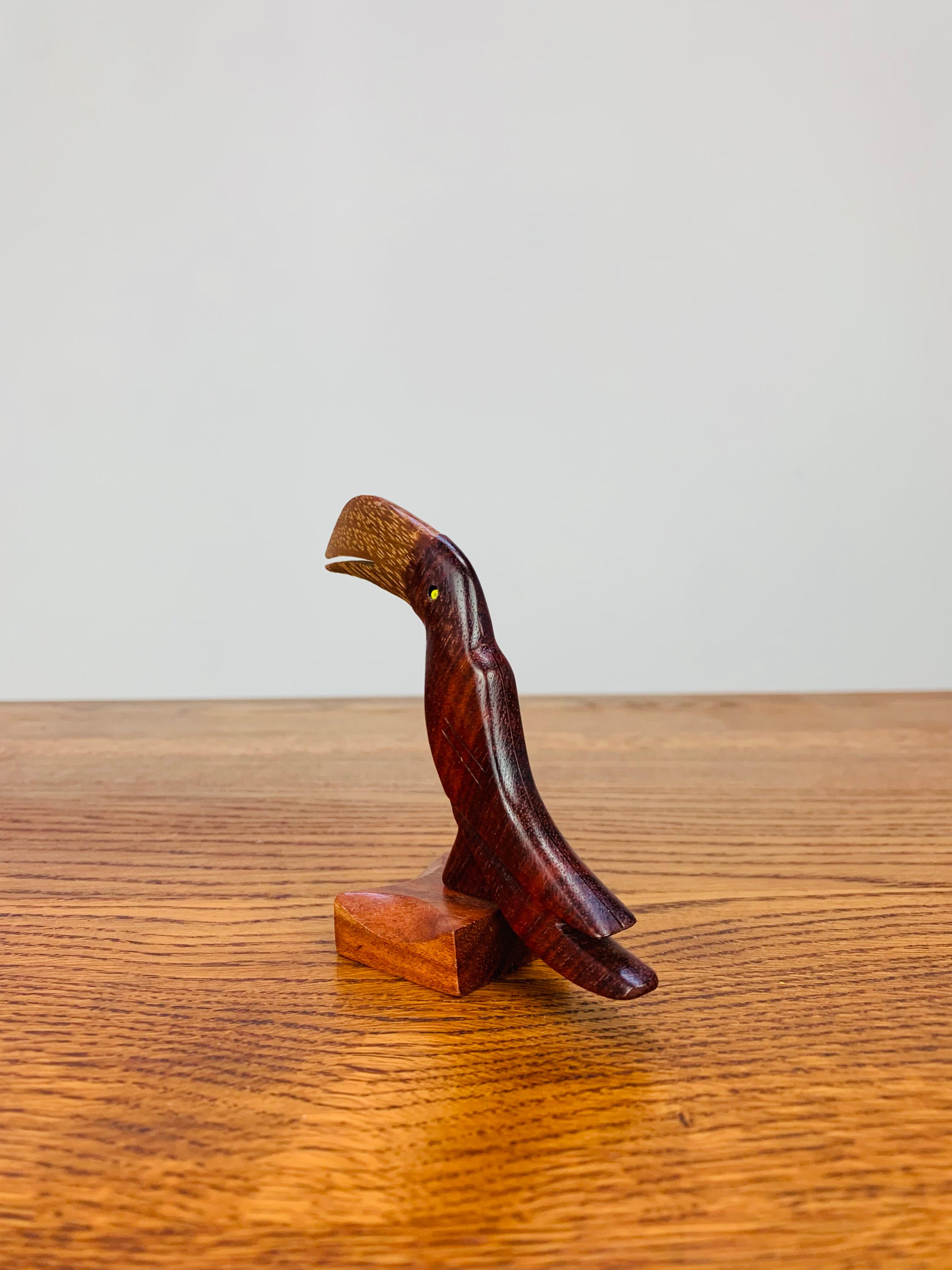 Late 20th Century Toucan sculpture, exotic wood, circa 1970 For Sale