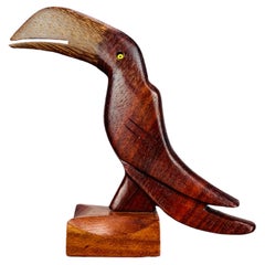 Toucan sculpture, exotic wood, circa 1970