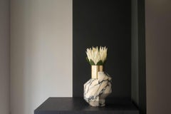 Toucana Small Paonazzo Marble Flower Vase and Candle Holder