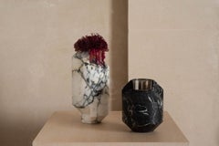 Toucana Tall Paonazzo Marble Flower Vase and Candle Holder