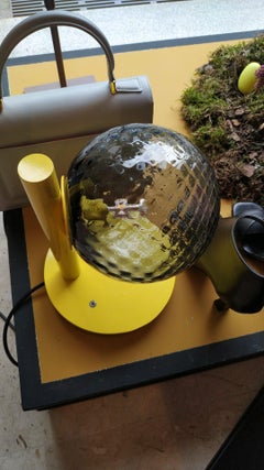Touch dimmable table lamp with colored Murano glass sphere