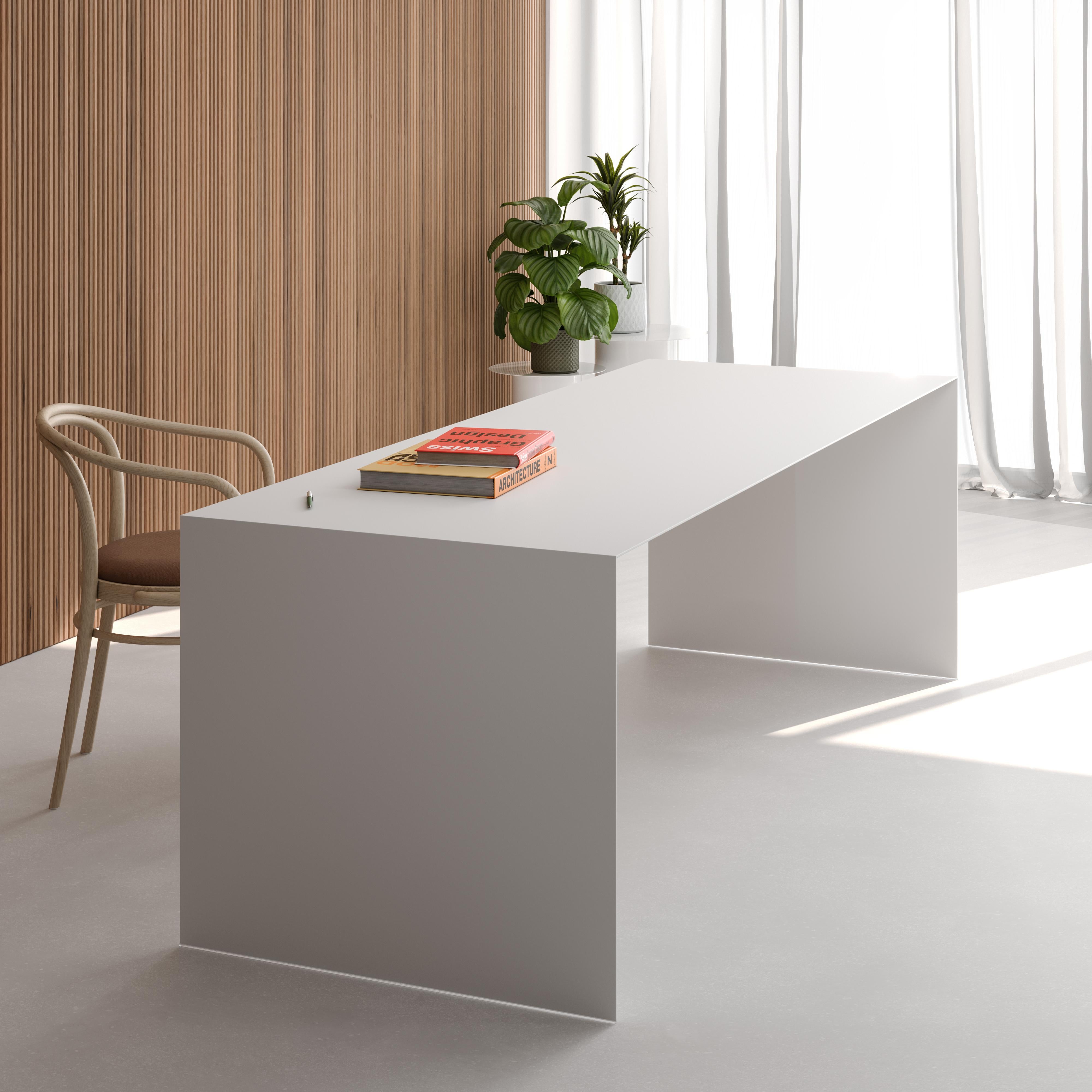 Italian Touch Me Iron Desk Big, White For Sale