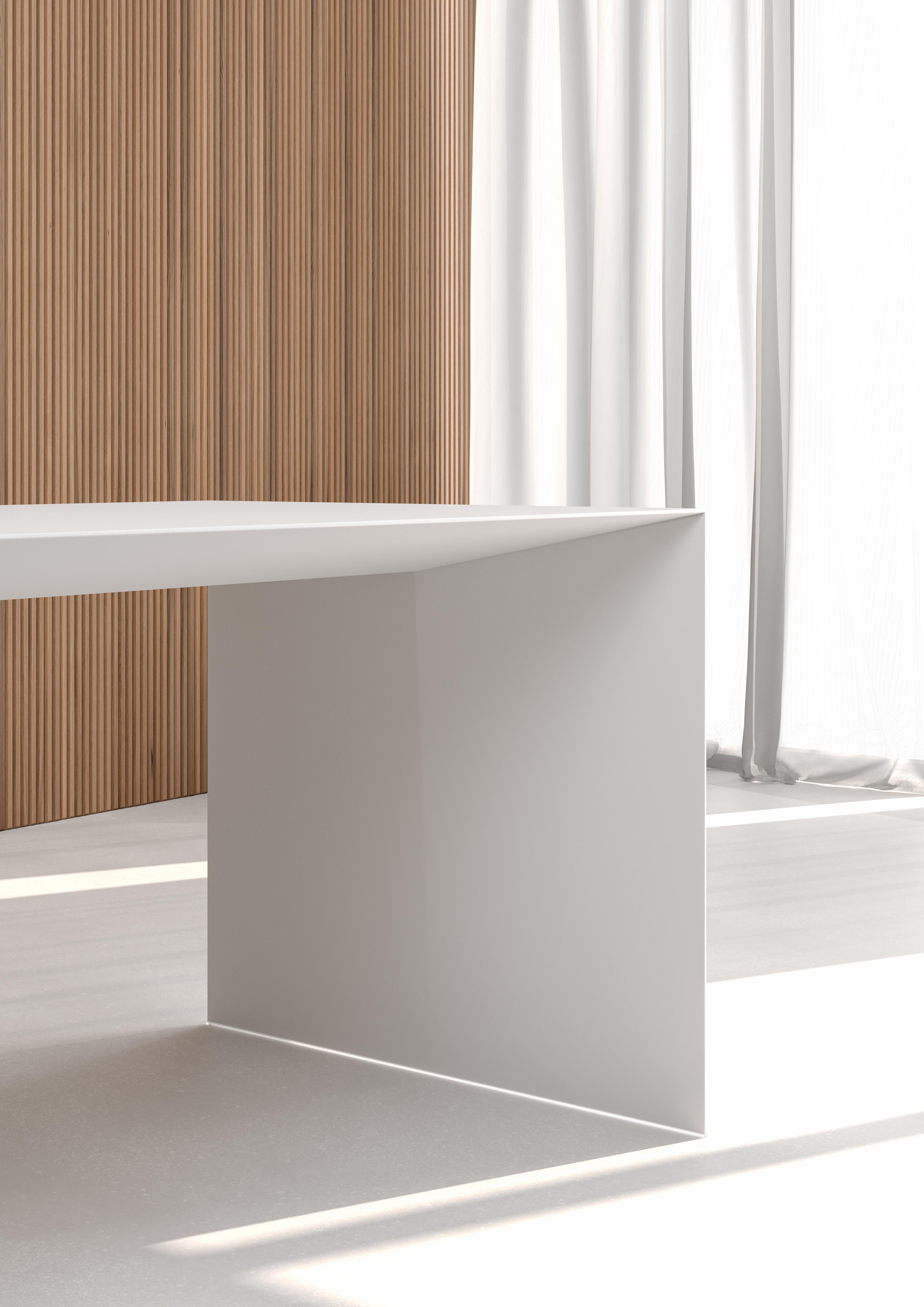 Powder-Coated Touch Me Iron Desk Big, White For Sale
