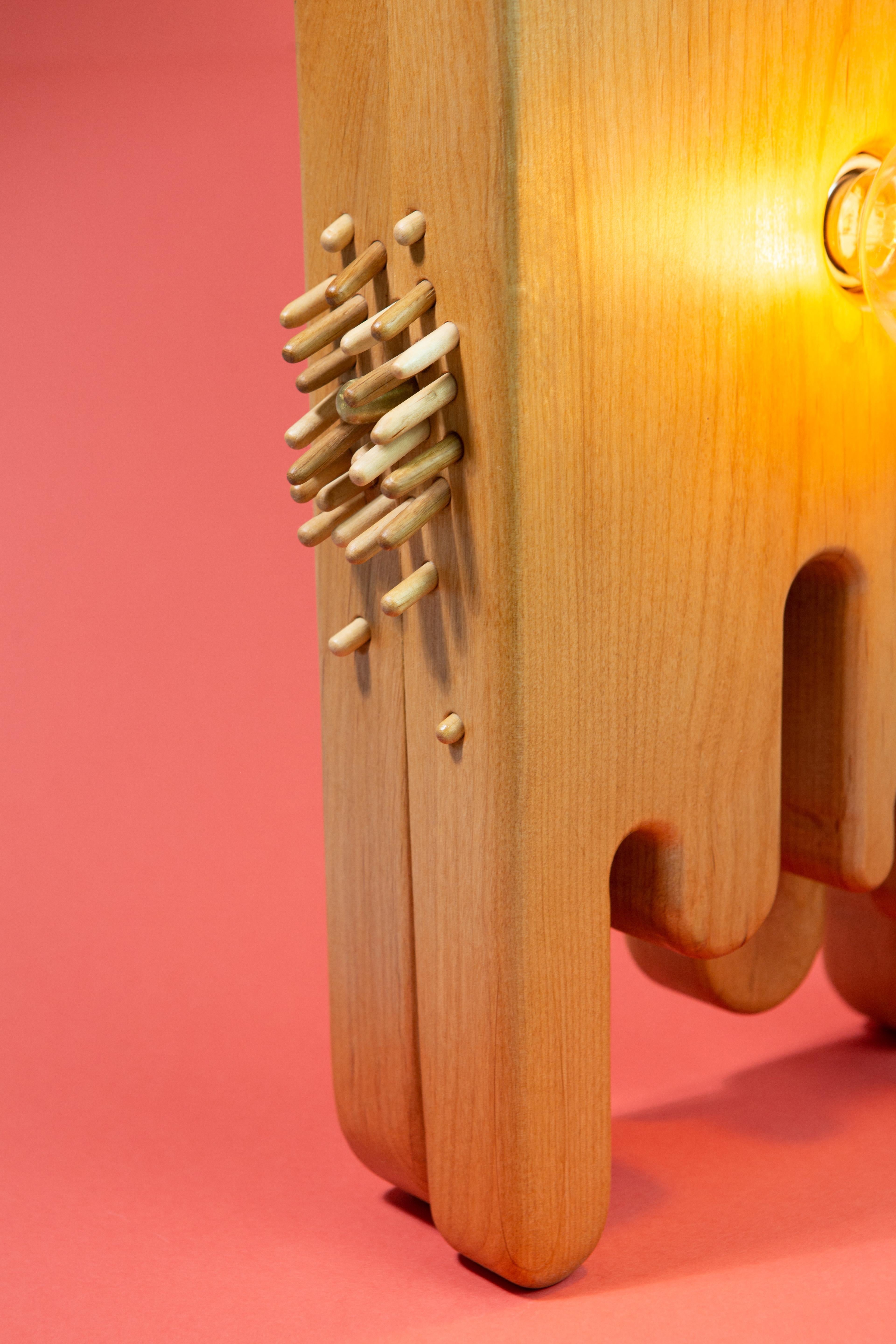 Primitive Touched Me Back – One-of-a-kind Handmade Sculptural Table Lamp For Sale