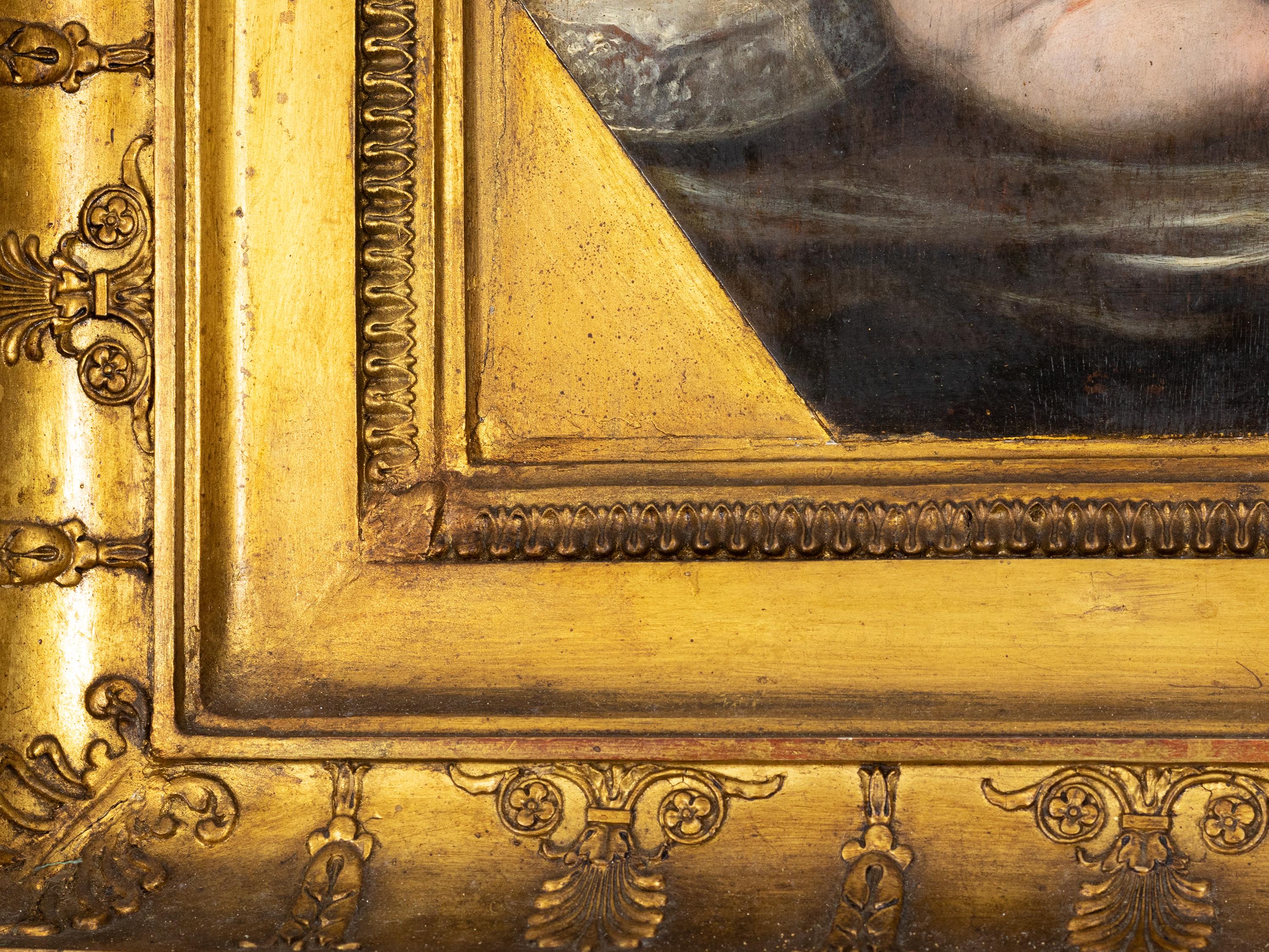 A olio Touching Depiction of Fatherly Love, Painting Joseph and Child, 17th C, Baroque in vendita