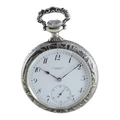 Touchon & Co. Art Nouveau Open Faced Pocket Watch, circa 1900s