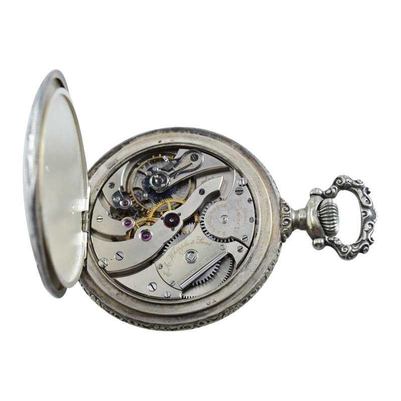 Touchon & Co. Art Nouveau Open Faced Pocket Watch, circa 1900s For Sale 1