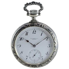 Touchon 
Co. Art Nouveau Open Faced Pocket Watch, circa 1900s