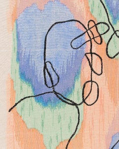 Colorful Embroidery & Acrylic Paint on Linen, 2023 - ‘Cloud 211223-3’