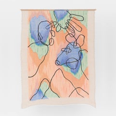 Colorful Embroidery & Acrylic Paint on Linen, 2023 - ‘Cloud 211223-3’