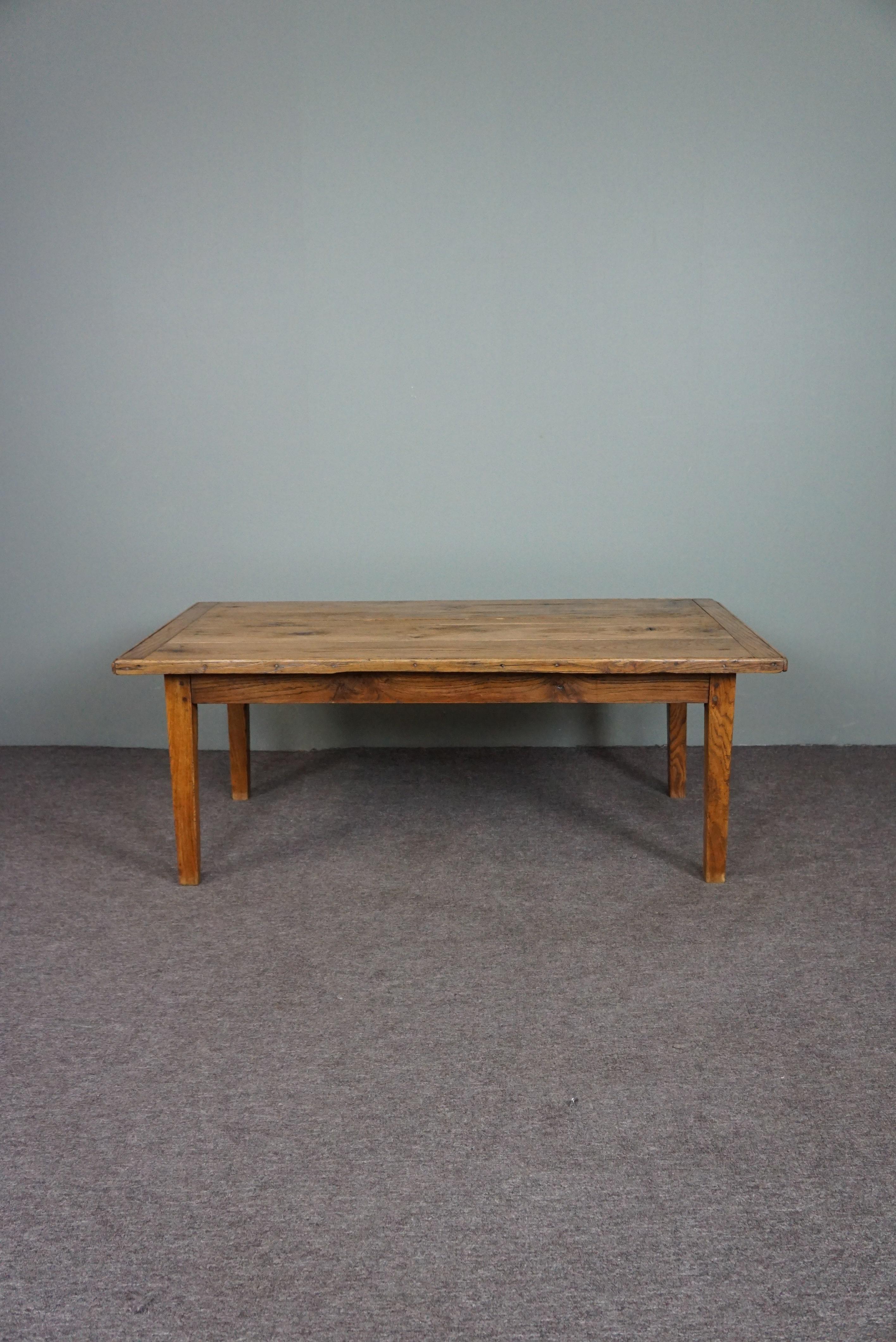 Hand-Crafted Tough French antique coffee table For Sale