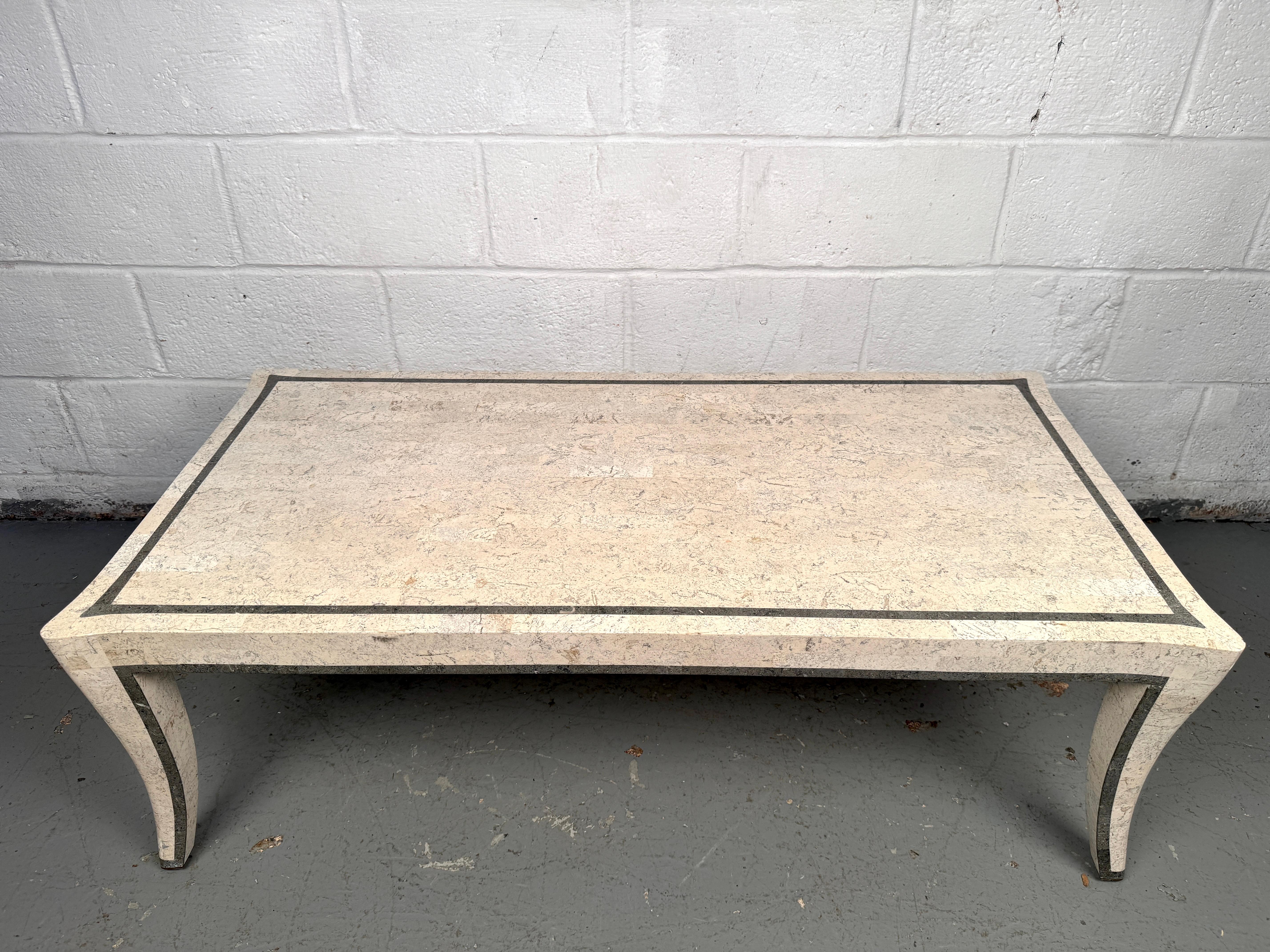 Mid-Century Modern Elegant Sculptural Mid-Century Tessellated Stone Coffee Table For Sale