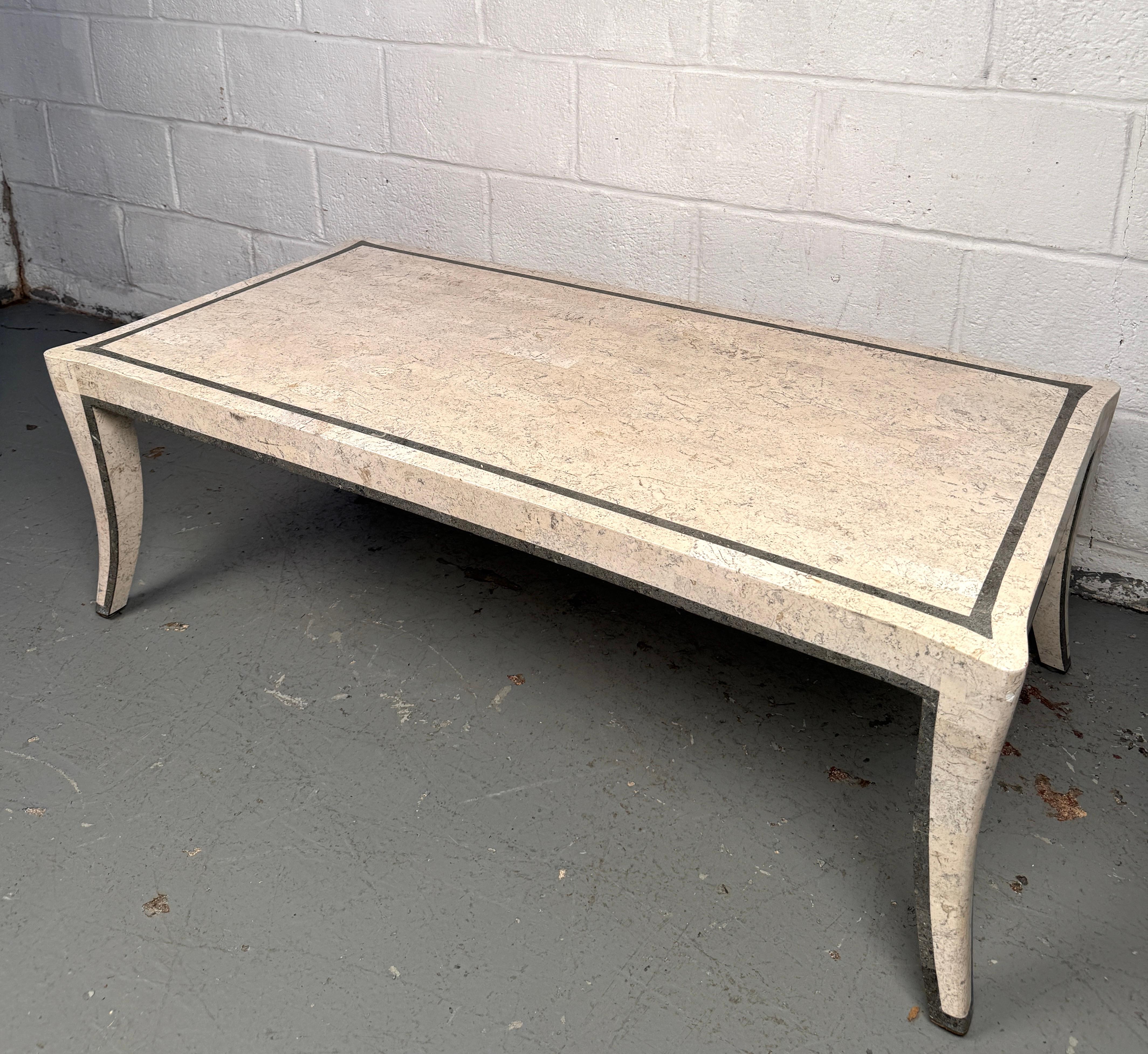 Elegant Sculptural Mid-Century Tessellated Stone Coffee Table In Good Condition For Sale In Brooklyn, NY