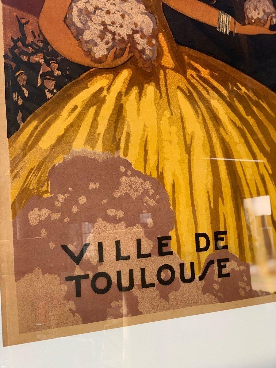 Antiguo cartel art déco de la ciudad de Toulouse hacia 1940.
Diseñado por Édouard Bouillière y publicado por Affiches B.Sirven.
79 x 58.5 cm