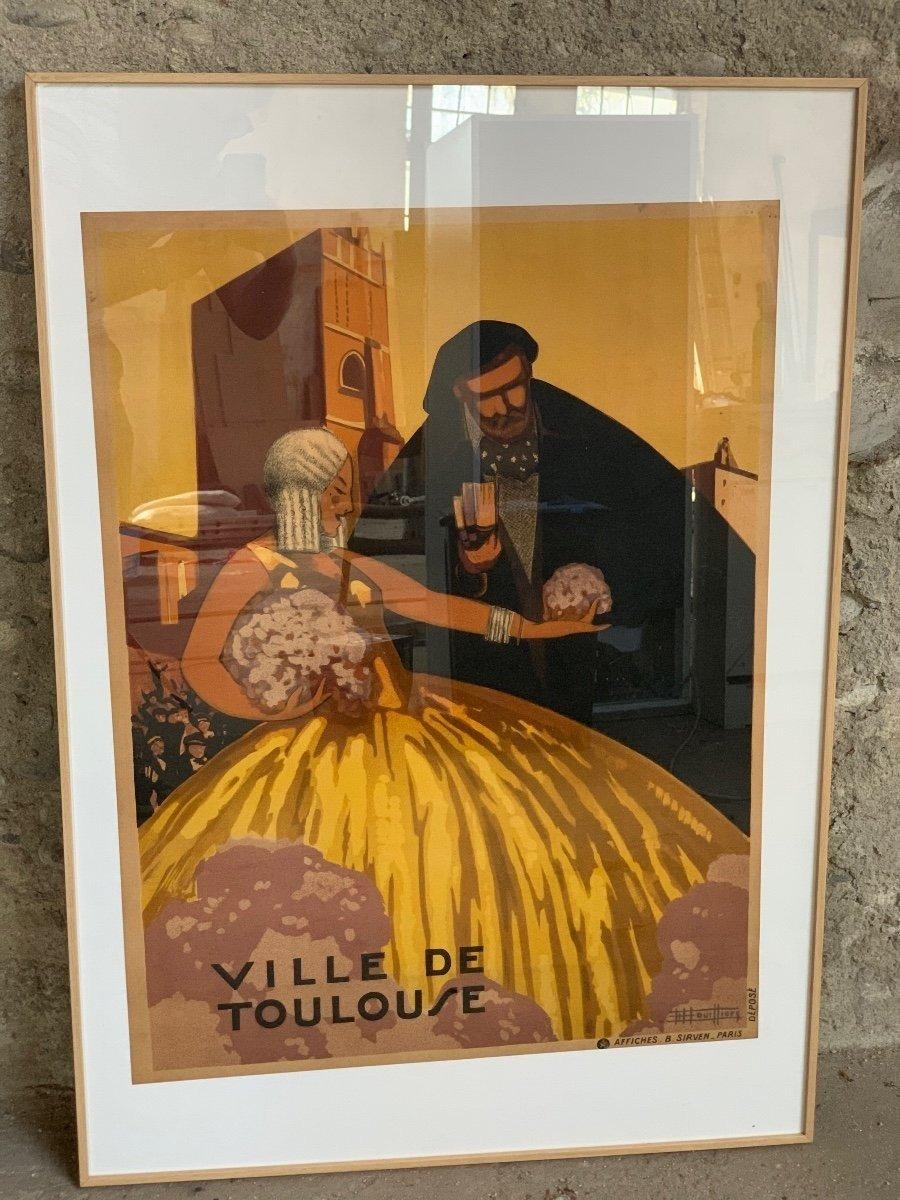Édouard Bouillière - Affiche de la ville de Toulouse de 1920 Excellent état - En vente à PAU, FR