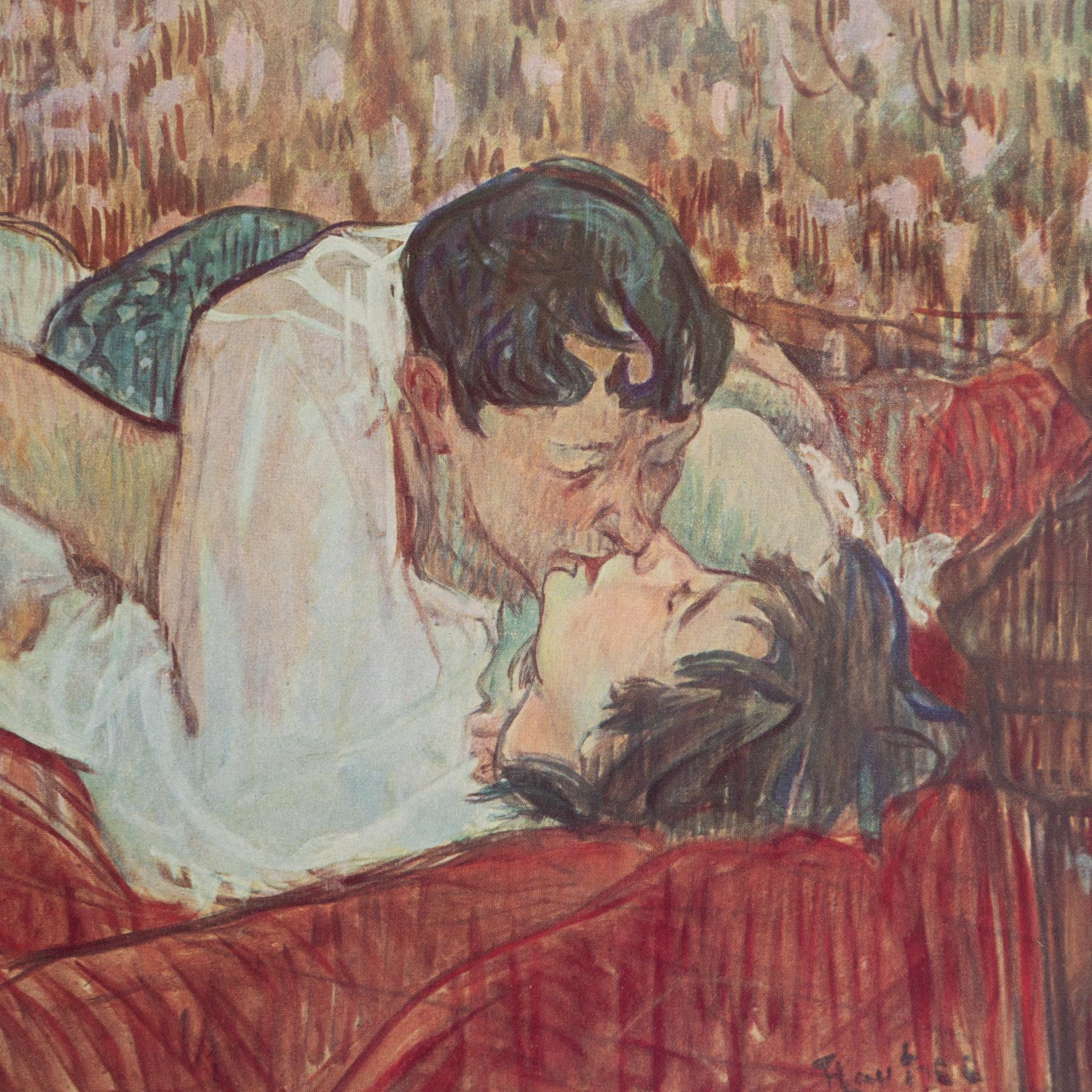 Mid-Century Modern Toulouse-Lautrec 1952 Gravure Cliché couleur, édition encadrée en vente