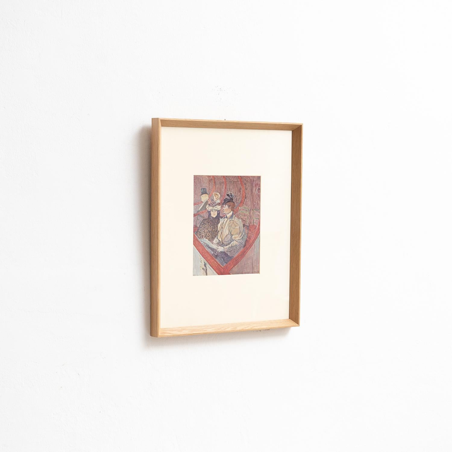 Toulouse-Lautrec 1952 Farbklischee-Druck, gerahmt (Moderne der Mitte des Jahrhunderts) im Angebot