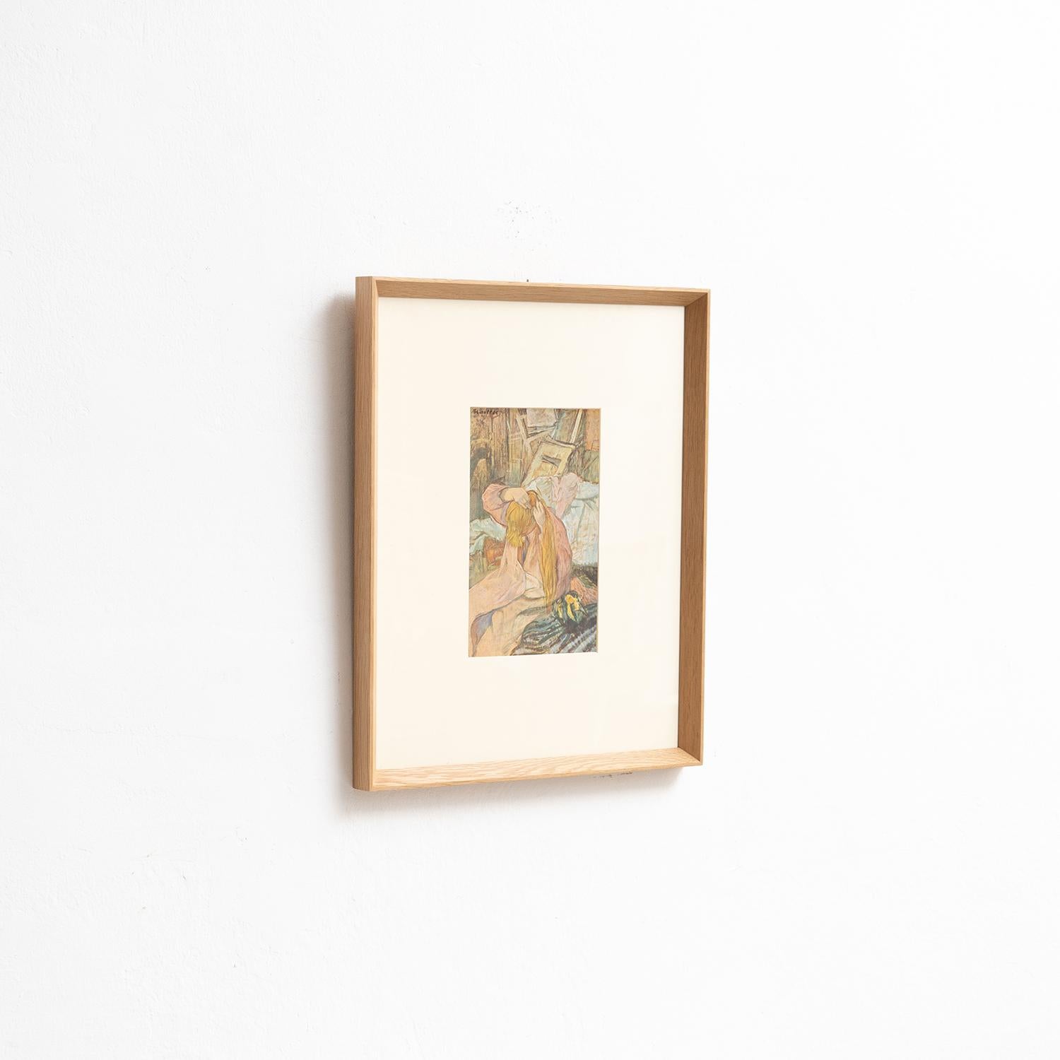 Toulouse-Lautrec 1952 Farbklischee-Druck, gerahmt (Moderne der Mitte des Jahrhunderts) im Angebot