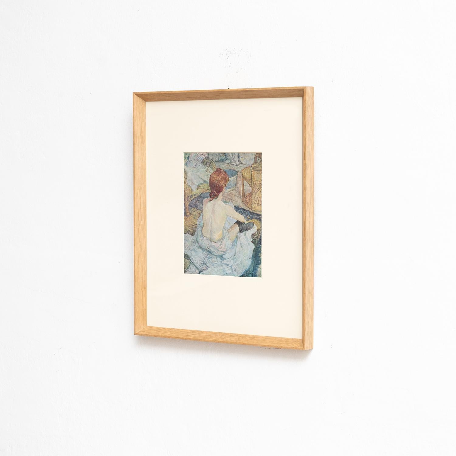 Toulouse-Lautrec 1952 Farbklischee-Druck, gerahmt (Moderne der Mitte des Jahrhunderts) im Angebot