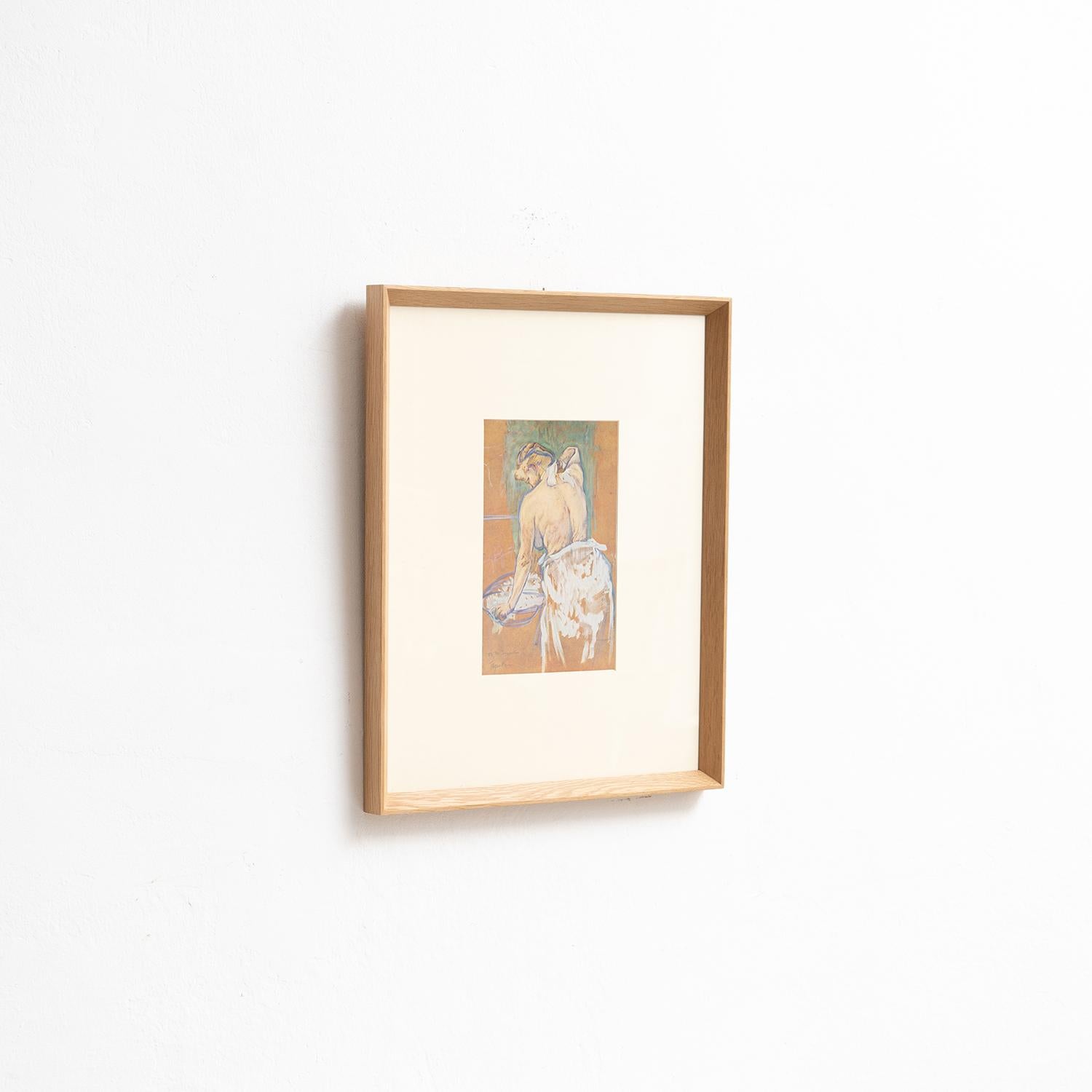 Toulouse-Lautrec 1952 Farbklischee-Druck, gerahmt (Moderne der Mitte des Jahrhunderts) im Angebot