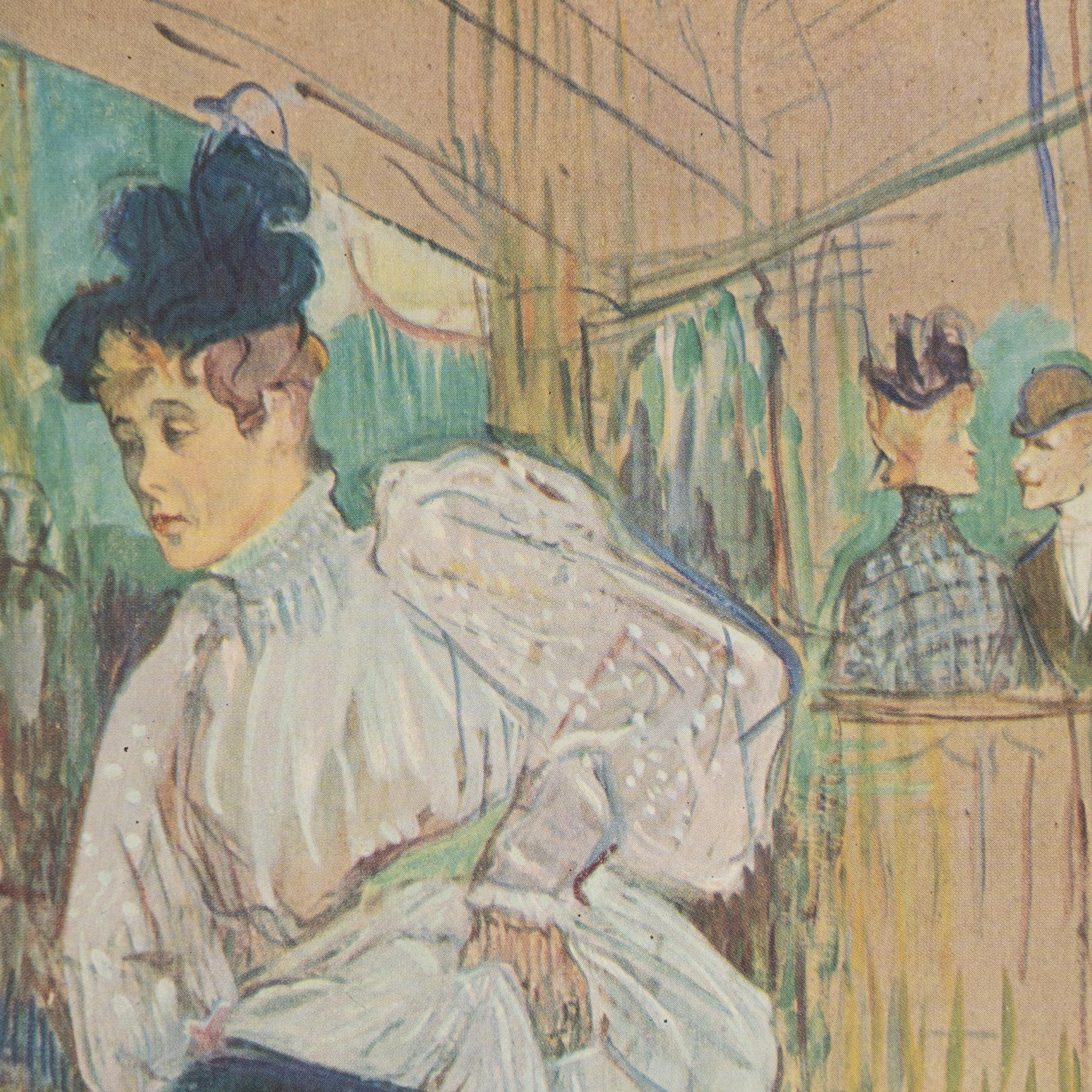 Francese Stampa cliché a colori di Toulouse-Lautrec del 1952, incorniciata in vendita