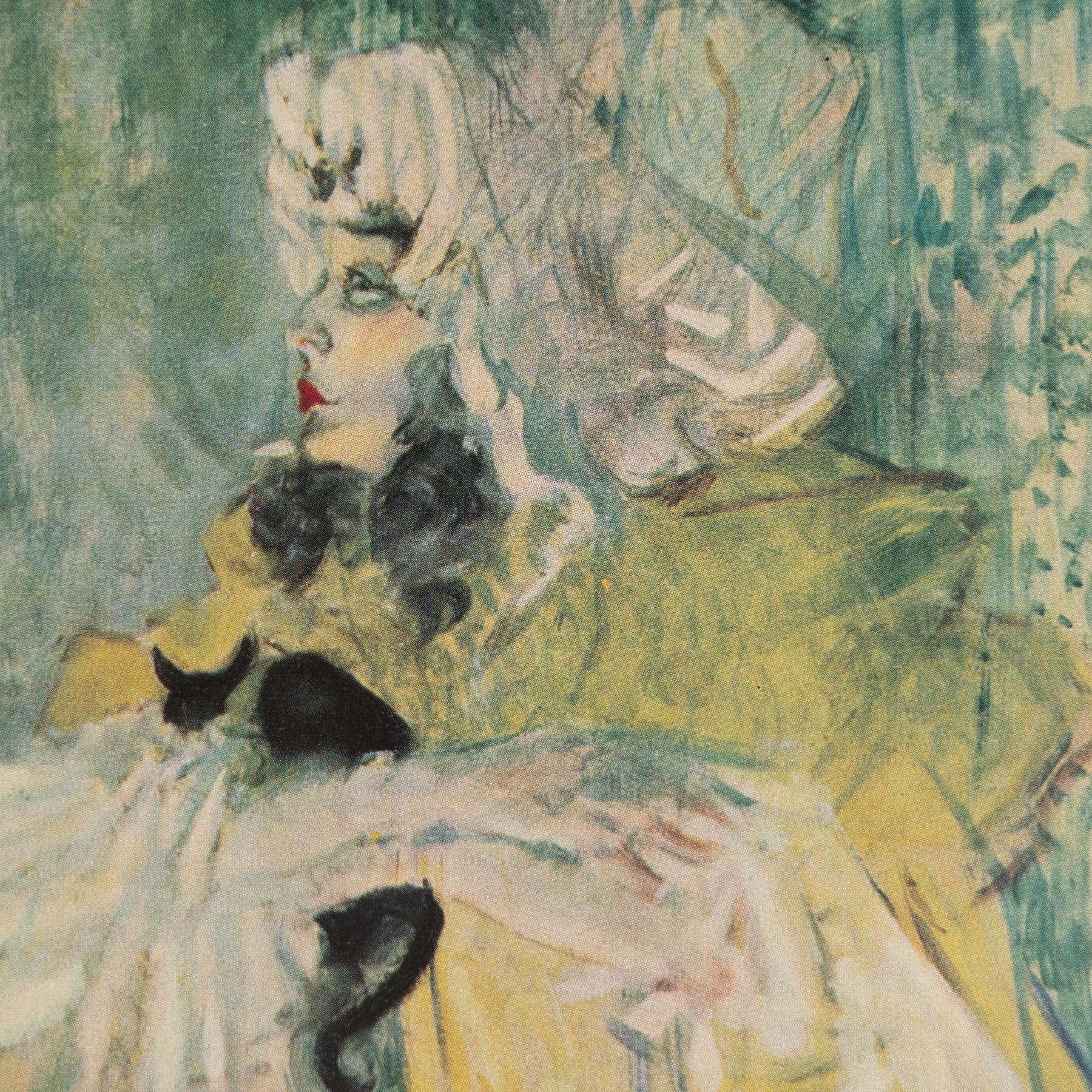 Stampa cliché a colori di Toulouse-Lautrec del 1952, incorniciata In condizioni buone in vendita a Barcelona, Barcelona