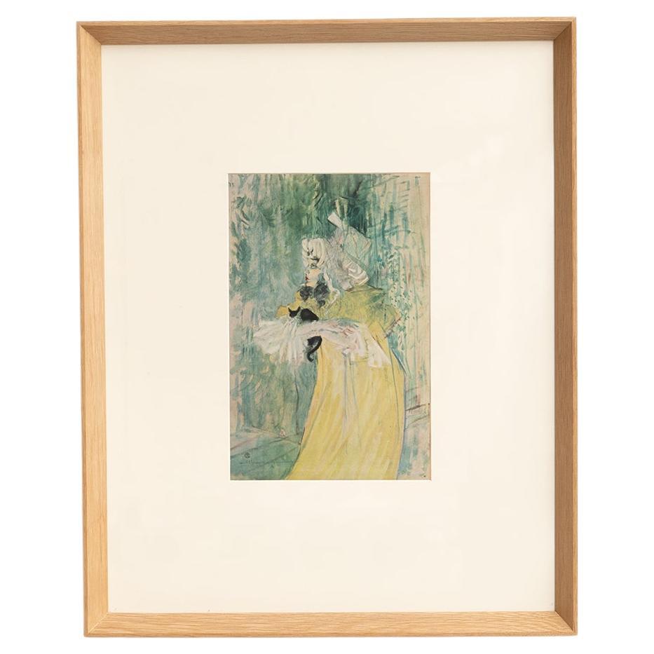 Stampa cliché a colori di Toulouse-Lautrec del 1952, incorniciata in vendita
