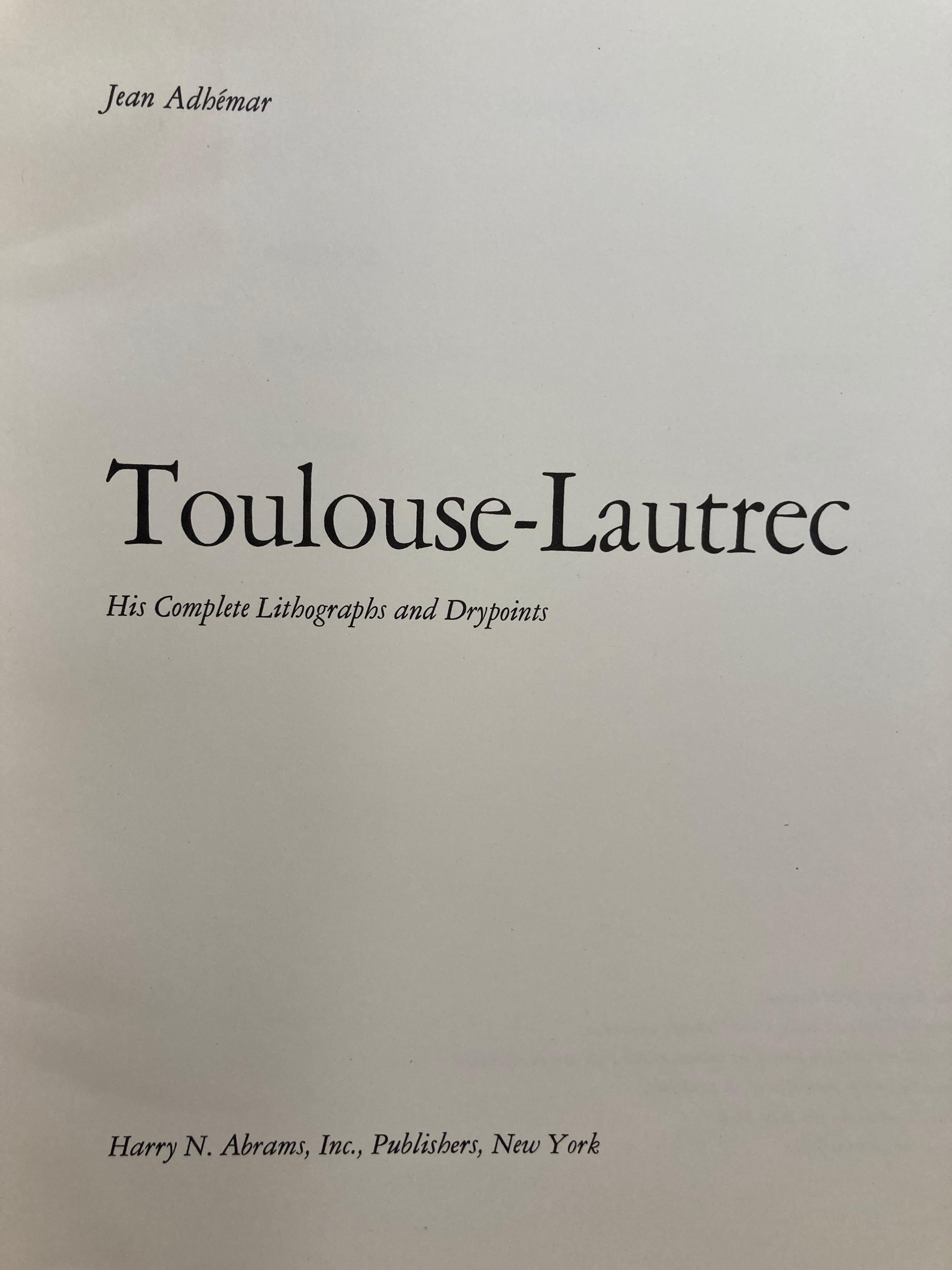 Paper Toulouse-Lautrec, Complete Lithographs and Drypoints by Adhémar, Jean