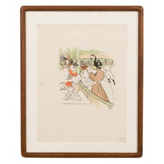 Litografia di Toulouse Lautrec raffigurante un uomo e una donna che pattinano