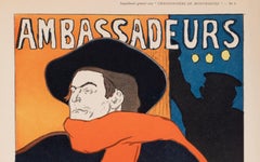 Toulouse-Lautrec, Original Belle Epoque Poster, Ambassadeur Aristide Bruant 1906