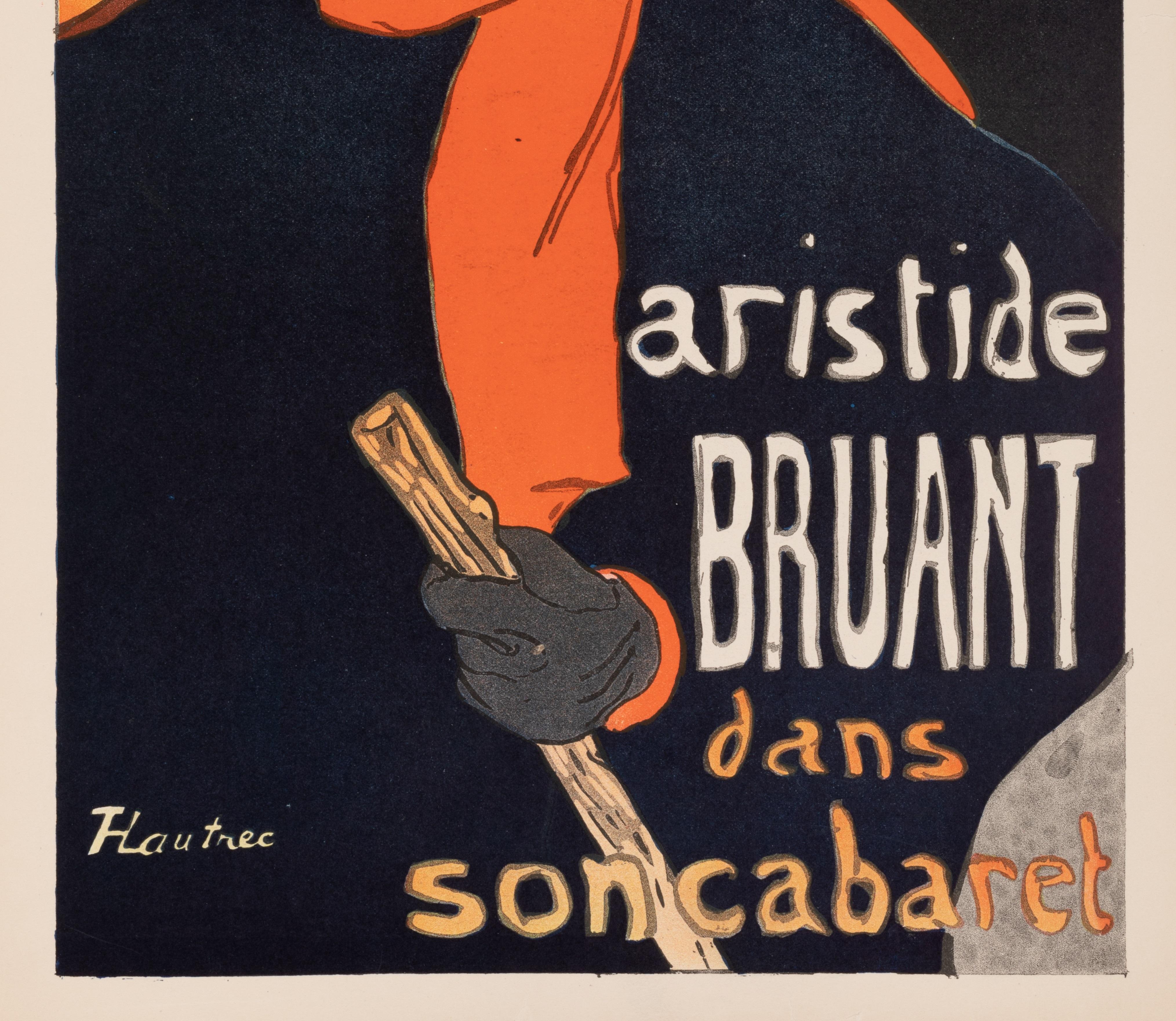 Français Affiche originale de Toulouse-Lautrec, Belle Époque, Ambassadeur Aristide Bruant 1906 en vente
