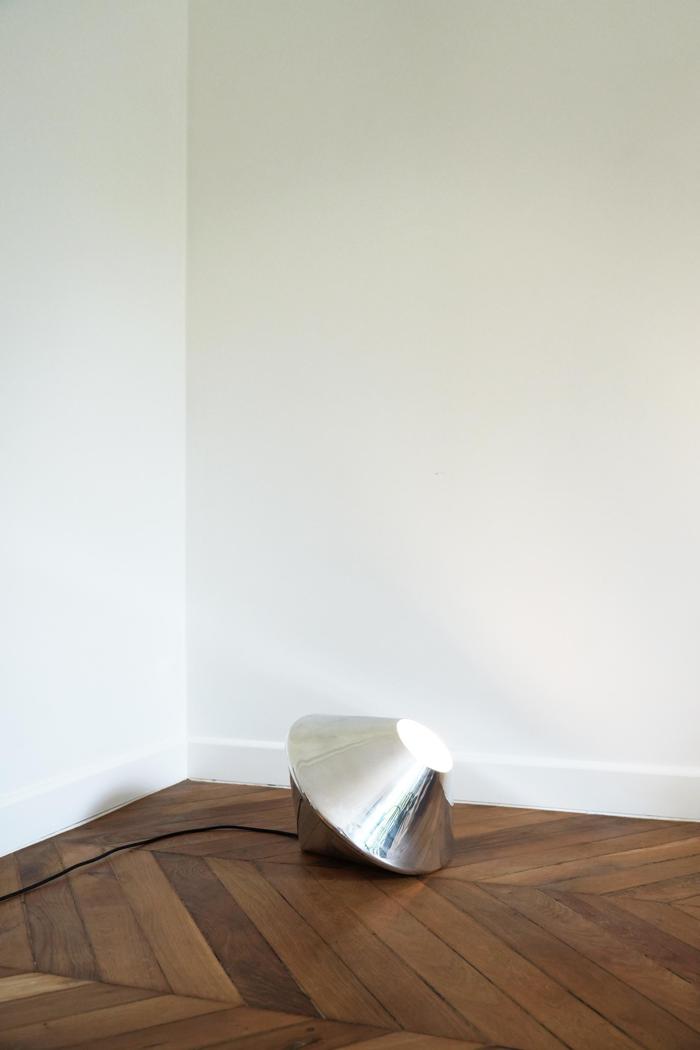 Post-Modern Toupie XL Chrome Table Lamp by Sophia Taillet For Sale