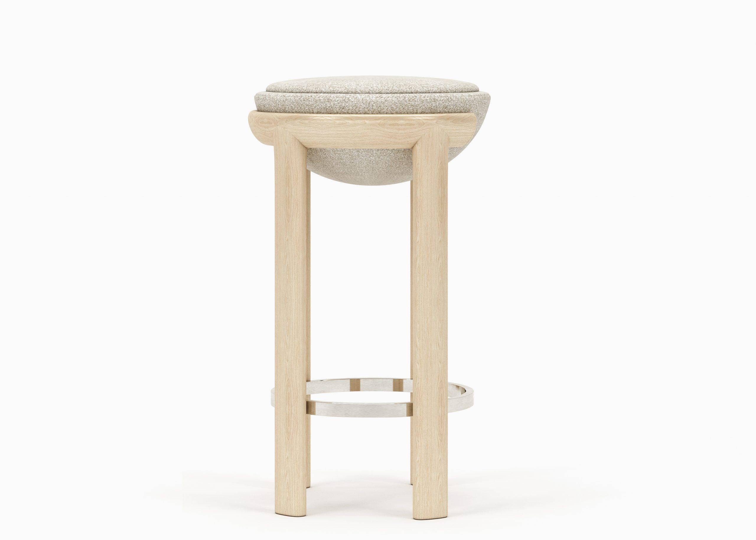 Modern Toupis Boucle Stool by Maxime Boutillier For Sale