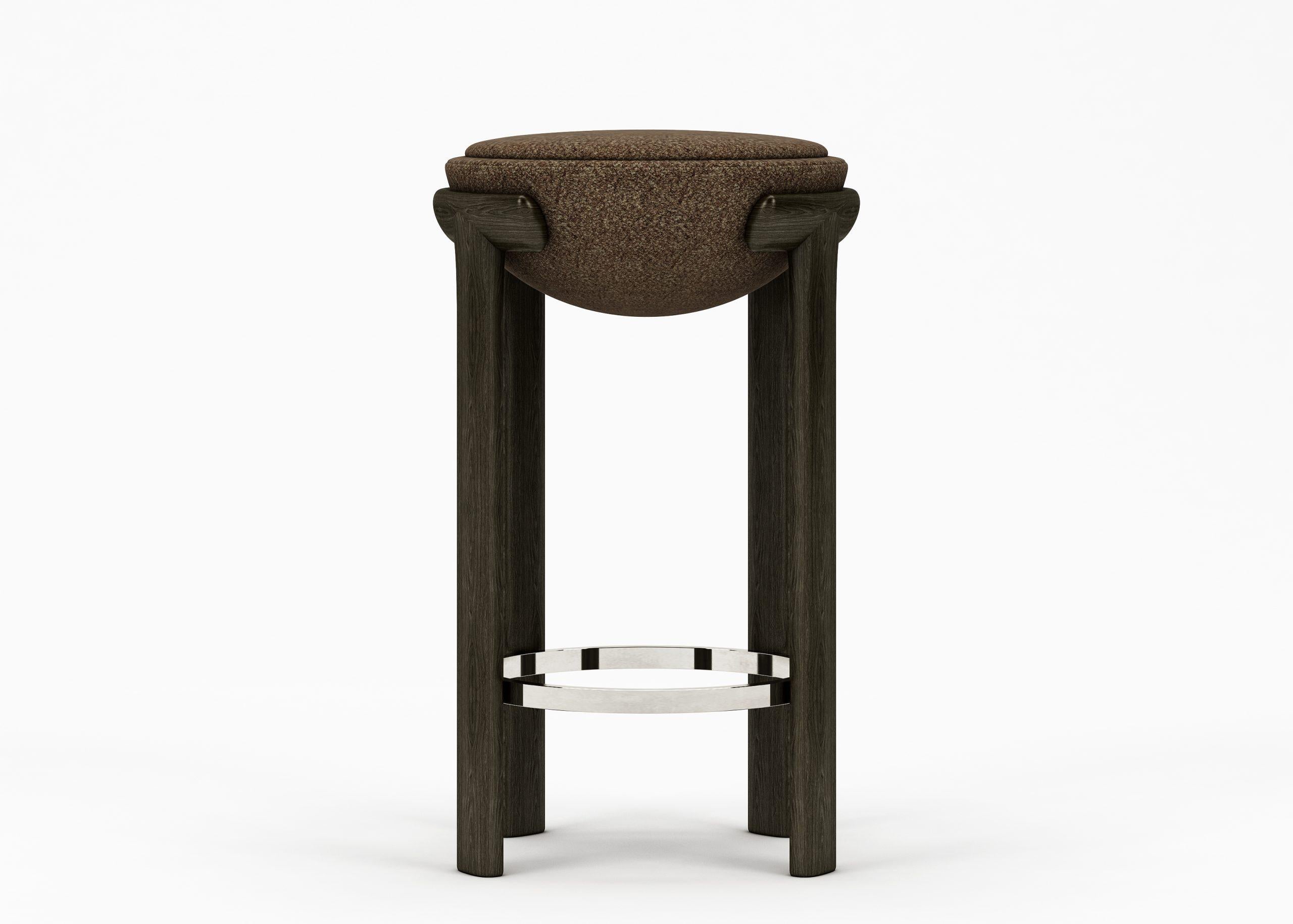 Contemporary Toupis Boucle Stool by Maxime Boutillier For Sale