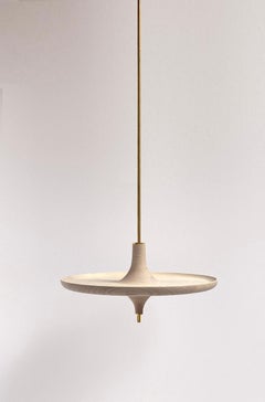 Toupy Bleached Ash And Brass 38 Hanging Table by Mademoiselle Jo