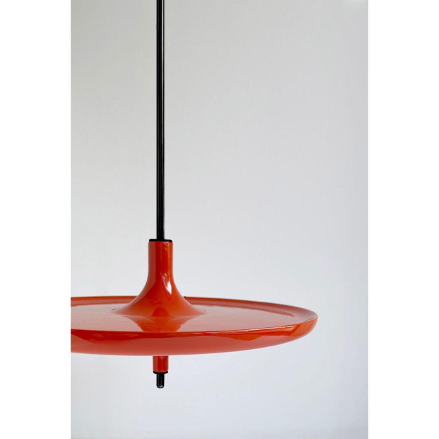 Post-Modern Toupy Red Lacquered Wood And Black Metal 38 Hanging Table by Mademoiselle Jo For Sale