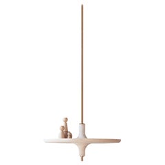 Toupy Travertine and Brass 44 Hanging Table by Mademoiselle Jo