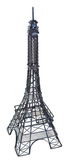 TOUR EIFFEL 1935 French Decorative Tall Tower Sculpture In Painted Steel