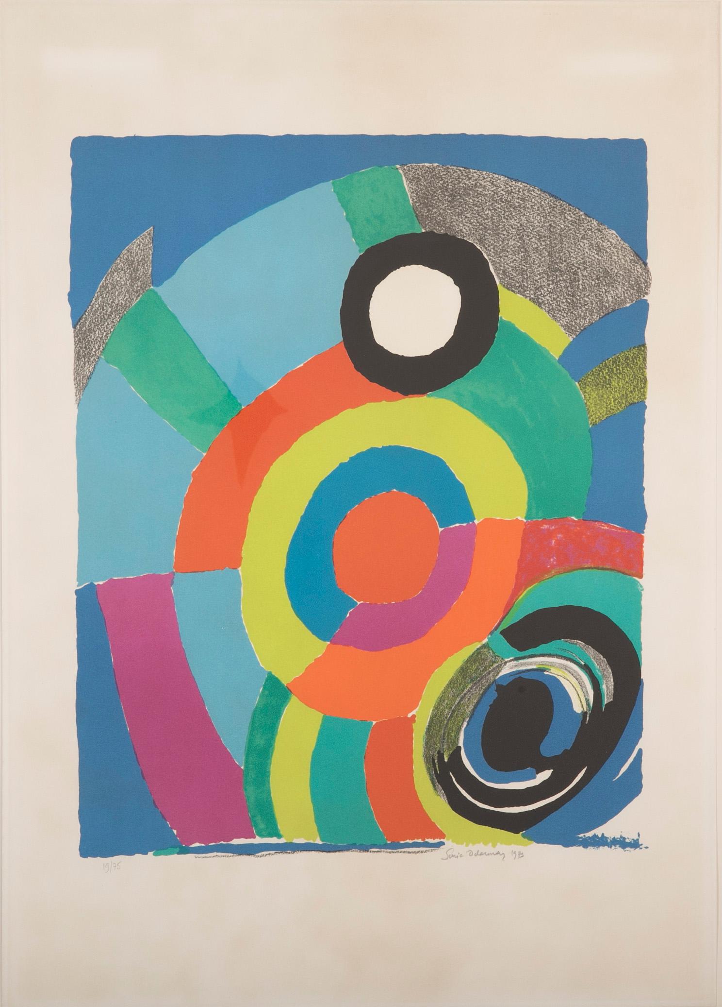 Mid-Century Modern « Tourbillion. 1979 », lithographie en couleurs de Sonia Delaunay en vente