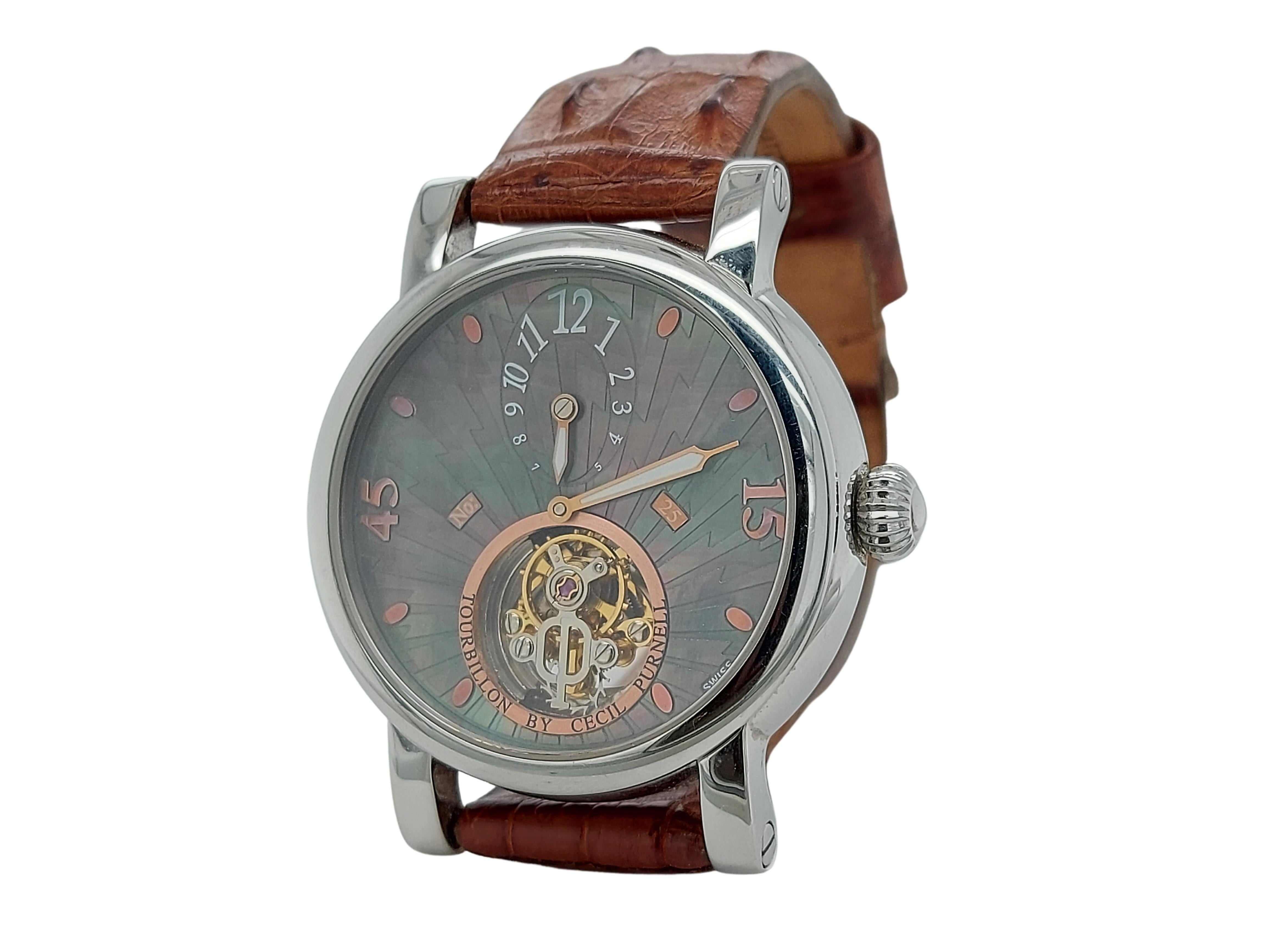 Tourbillon Cecil Purnell, Diameter 42mm, Limited edition only 99 pieces in the world!

Retail was around 98.000 USD

Reference number: 226

Movement: Mechanical Manual Winding

Case: Steel, open case back, diameter 42 mm, with crown 45 mm, Thickness