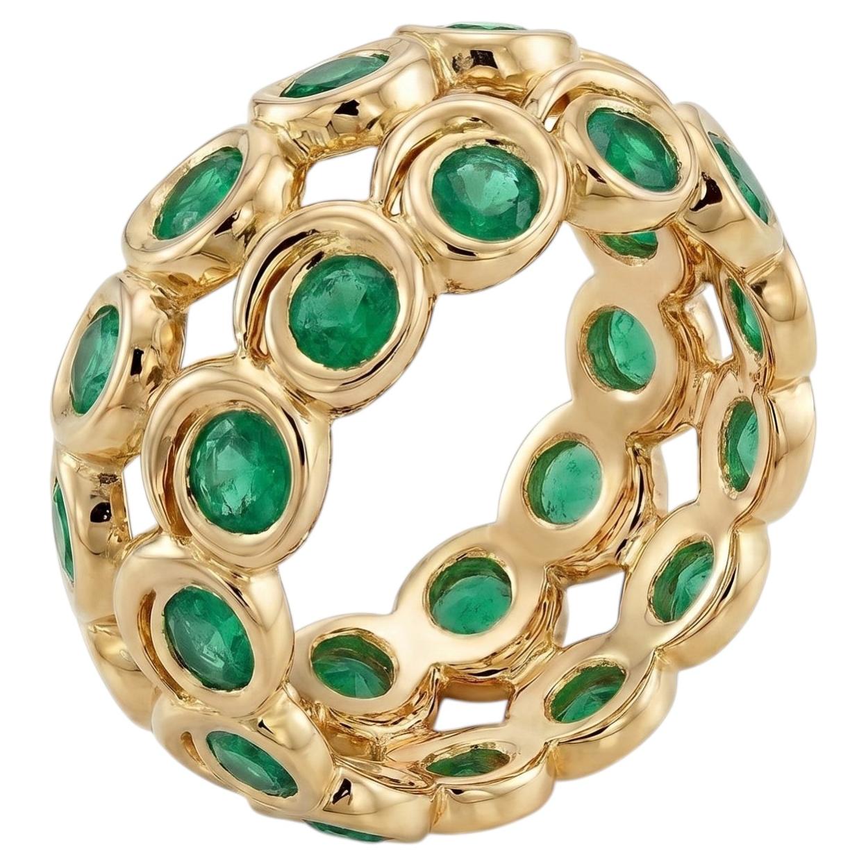 Tourbillon Emeralds Ring in 18k Yellow Gold by MARIANNE CANARELLI