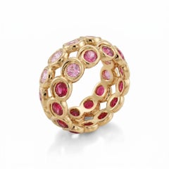 Tourbillon Pink Sapphires Ring in 18k Yellow Gold by MARIANNE CANARELLI