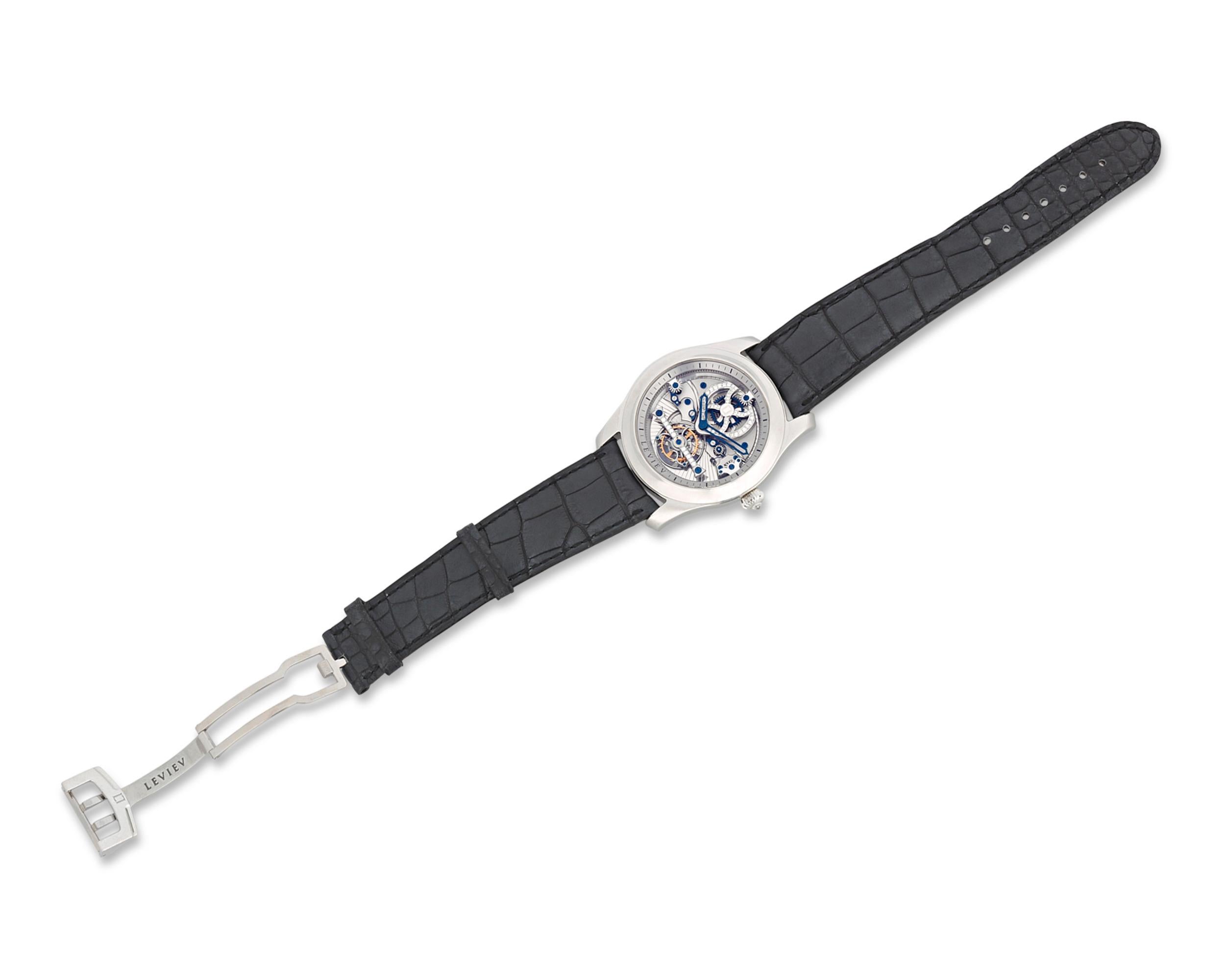 Tourbillon-Platin-Armbanduhr von Leviev (Rundschliff)