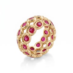Tourbillon Rubies Ring in 18k Yellow Gold by MARIANNE CANARELLI