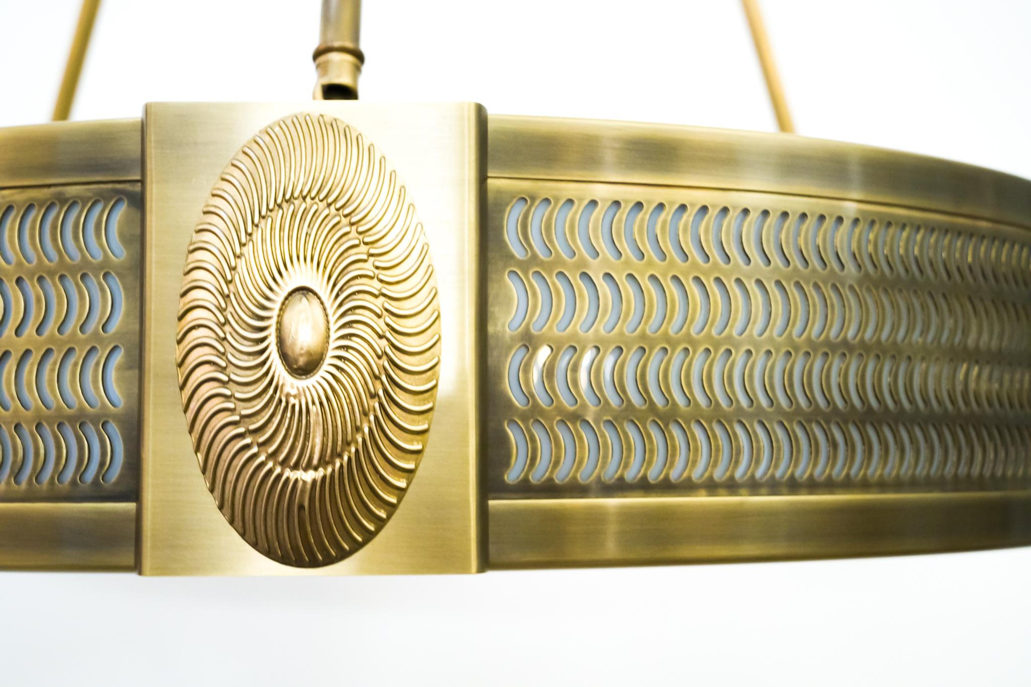 Brass Tourbillon Swirl Pendant by David Duncan Studio For Sale