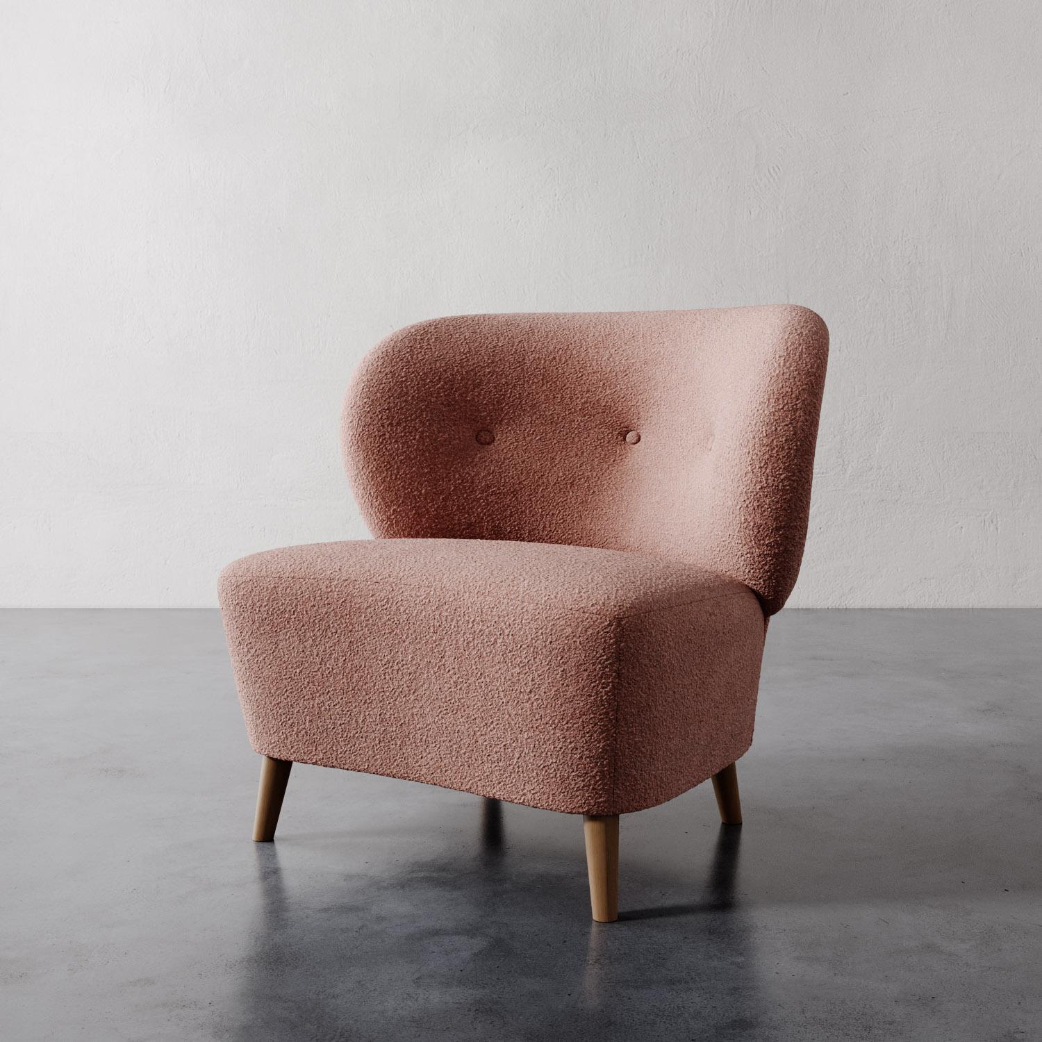 Américain Chaise Tourenne en Berbères Luxe / Bouclés  par Christiane Lemieux en vente