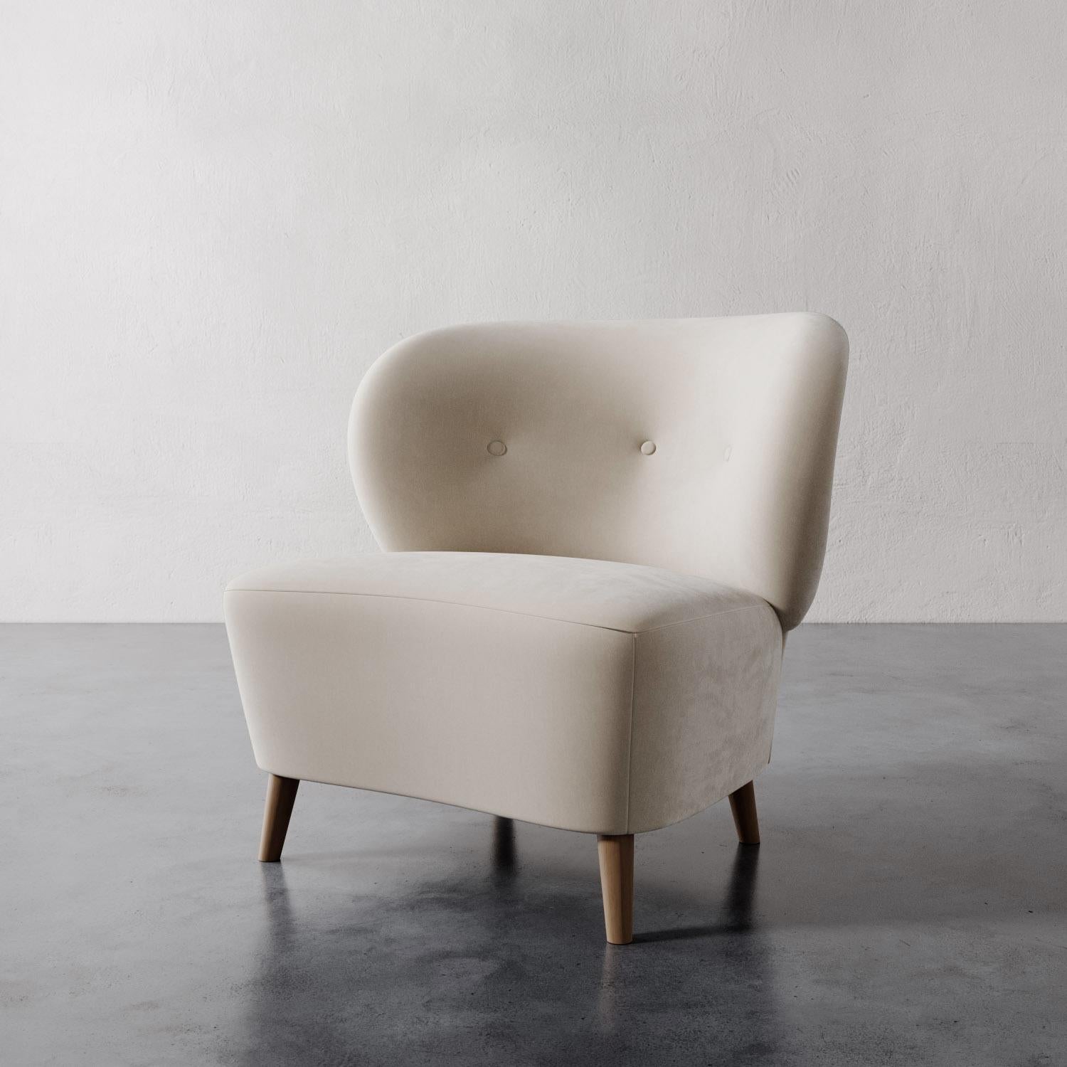 Américain Chaise Tourenne en velours pelucheux de Christiane Lemieux en vente