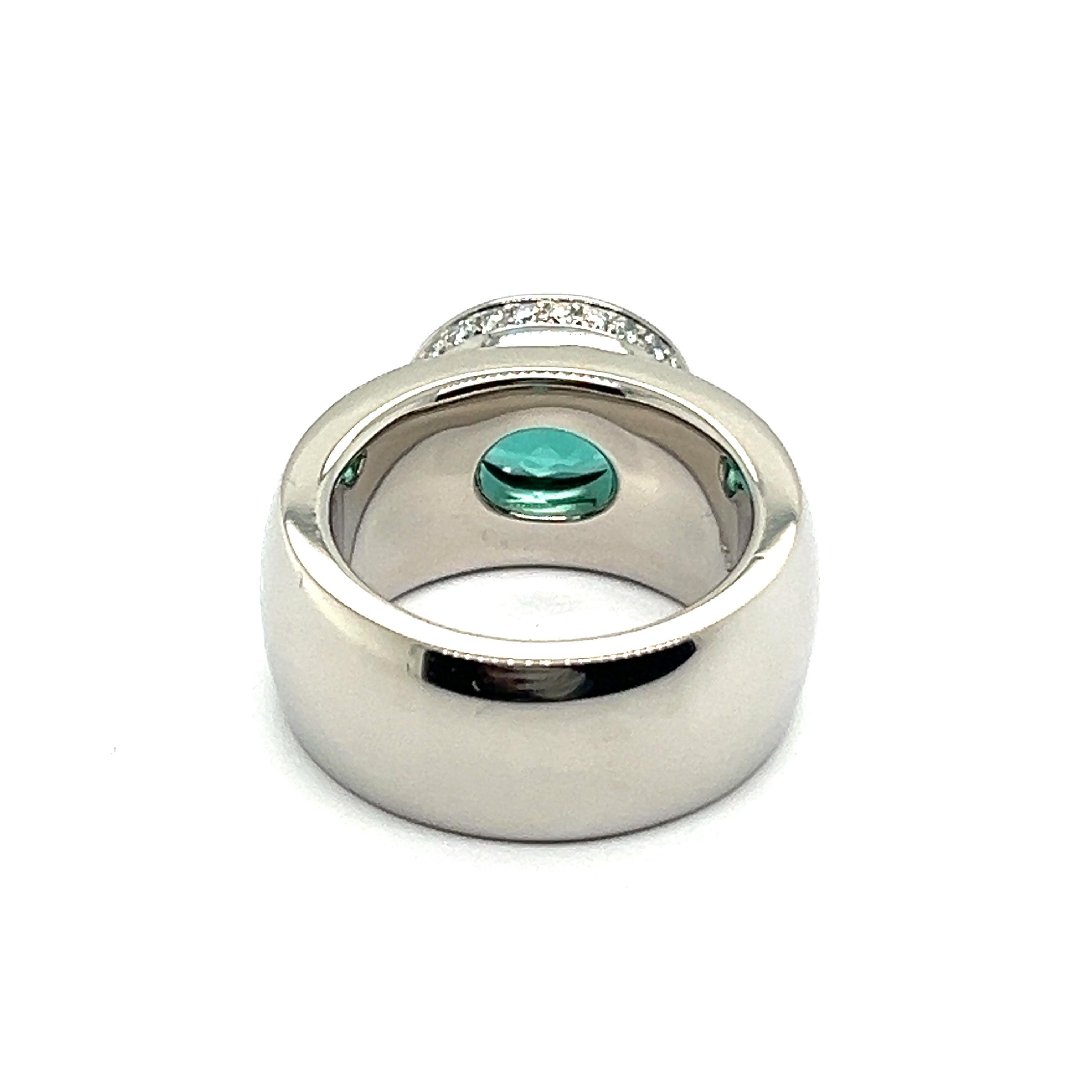 Tourmalin Ring with Diamonds in Platinum 950 by Jochen Pohl For Sale 4